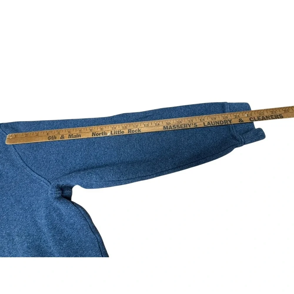 Tasso Elba Mens XL Blue Textured Quarter Zip Long Sleeve Pullover Cotton Sweater